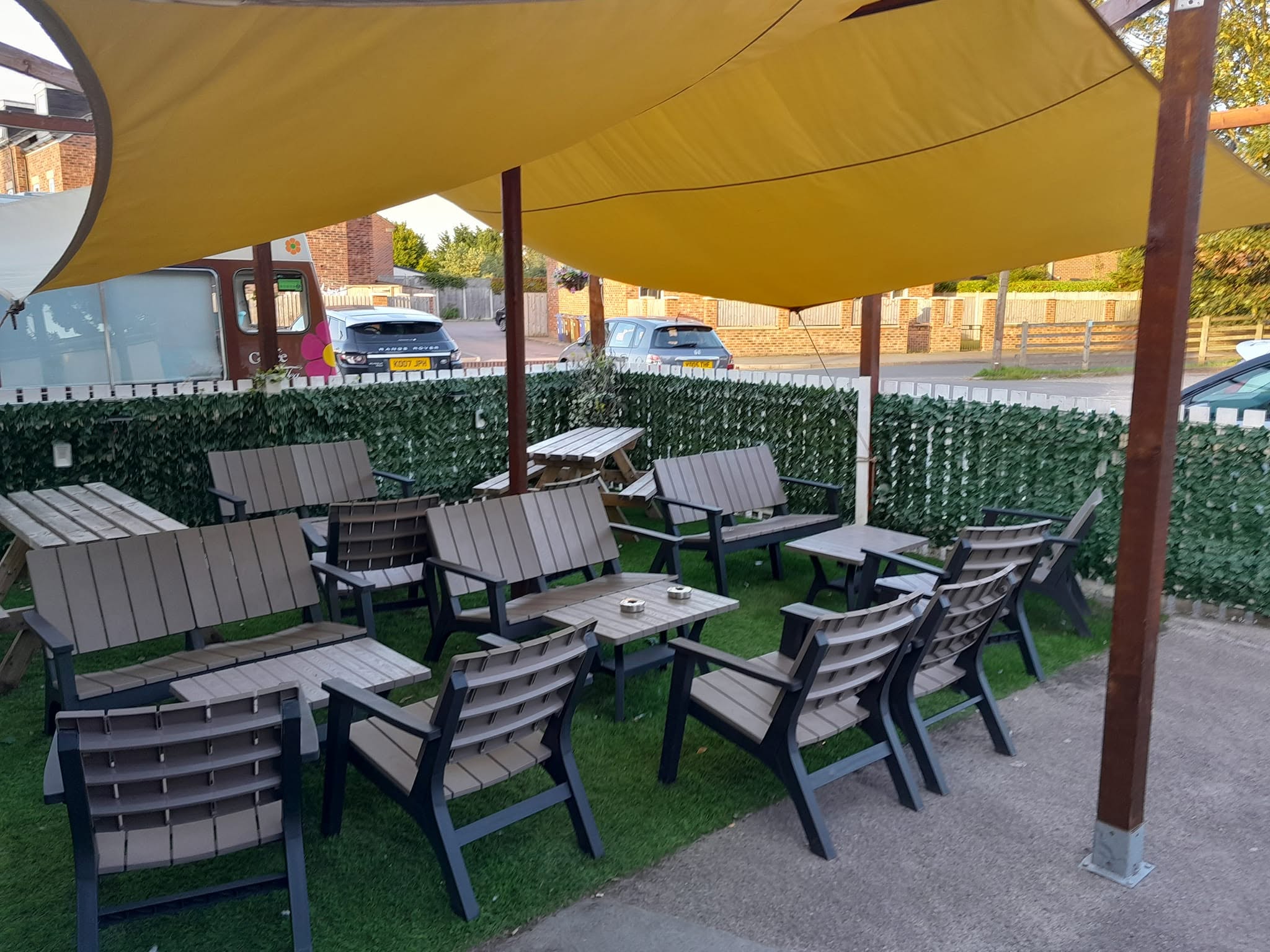 Covered outdoor seating